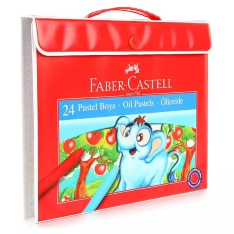 FABER-CASTELL PLASTİK ÇANTALI TUTUCULU PASTEL BOYA, 24 RENK
