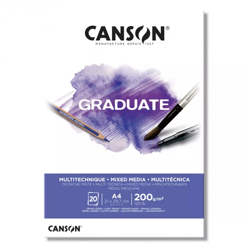 Canson Graduate A4 Mix Media 200 gr. Eskiz Defter