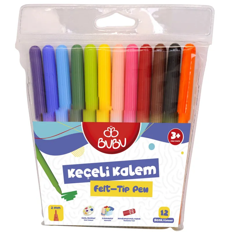 BU-BU KEÇELİ KALEM 12 RENK PVC BUBU-KEC001