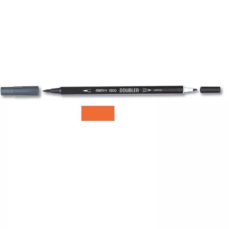 Marvy 1800 Doubler Çift Uçlu Brush Pen Fırça Kalem No:87 Pumpkin