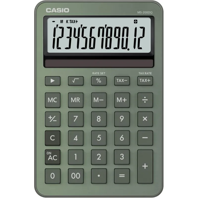 CASIO HESAP MAKİNESİ MASAÜSTÜ MS-200DQ-GN-W-DP