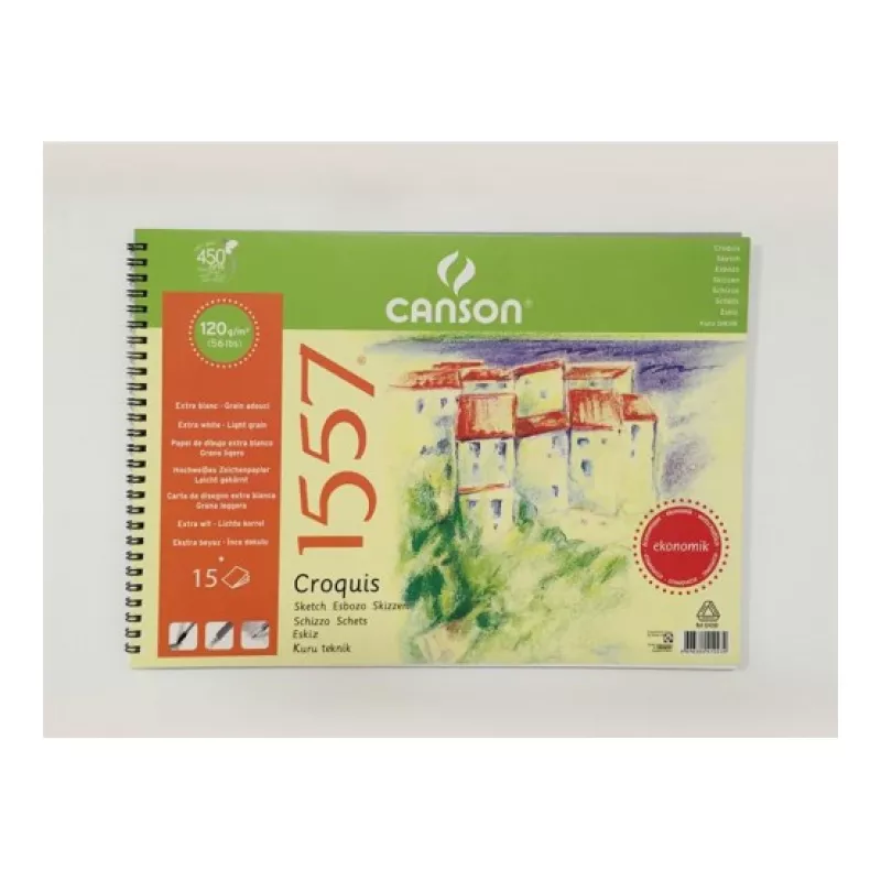 Canson 1557 Resim ve Çizim Defteri 120 Gr. 25X35 Cm. 15 Sayfa