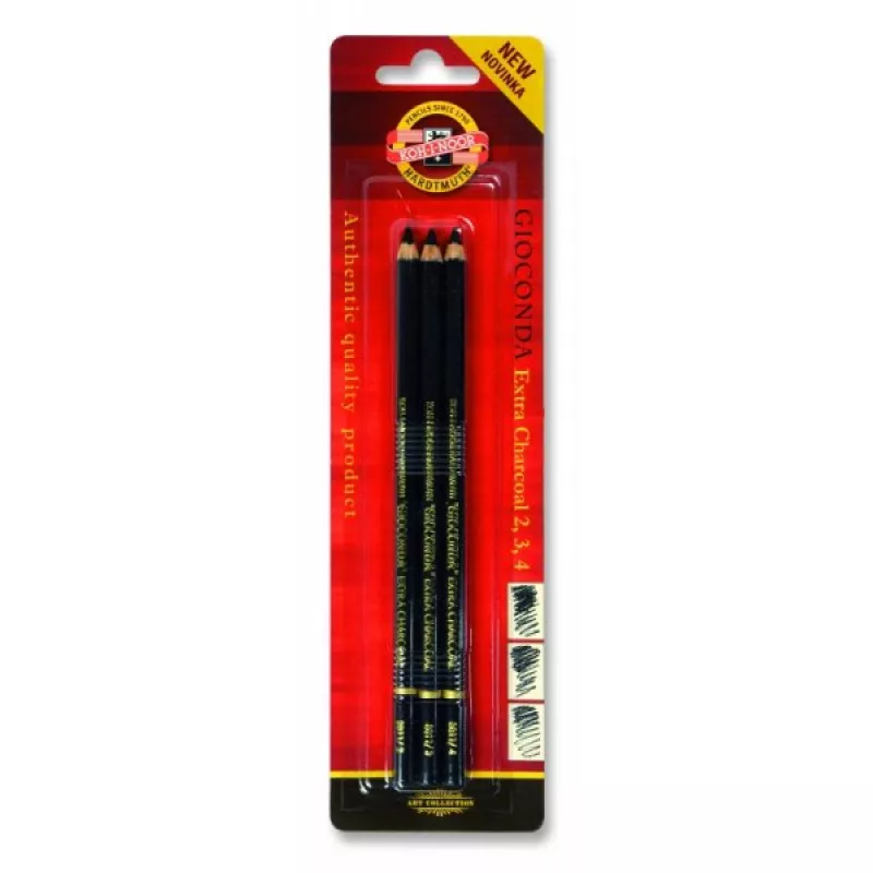 Koh-i Noor Gioconda Extra Charcoal Kömür Füzen Kalem 3'lü Set