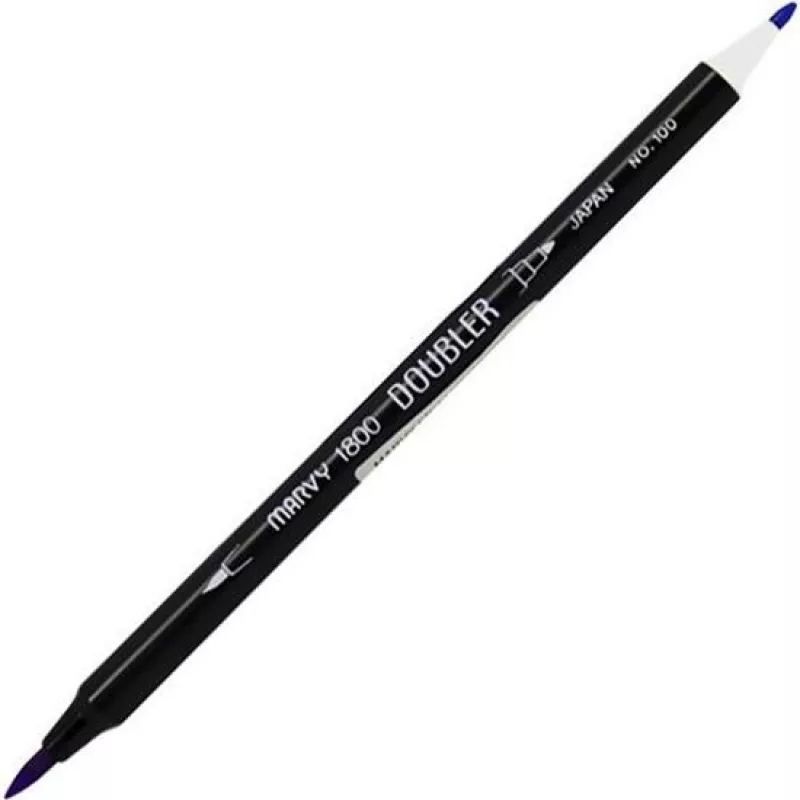 Marvy 1800 Doubler Çift Uçlu Brush Pen Fırça Kalem No:100 Sapphire