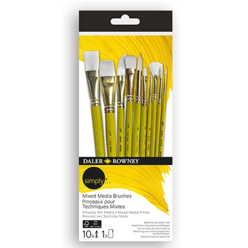Daler Rowney Simply Mixed Media Fırça Seti 10 fırça seti