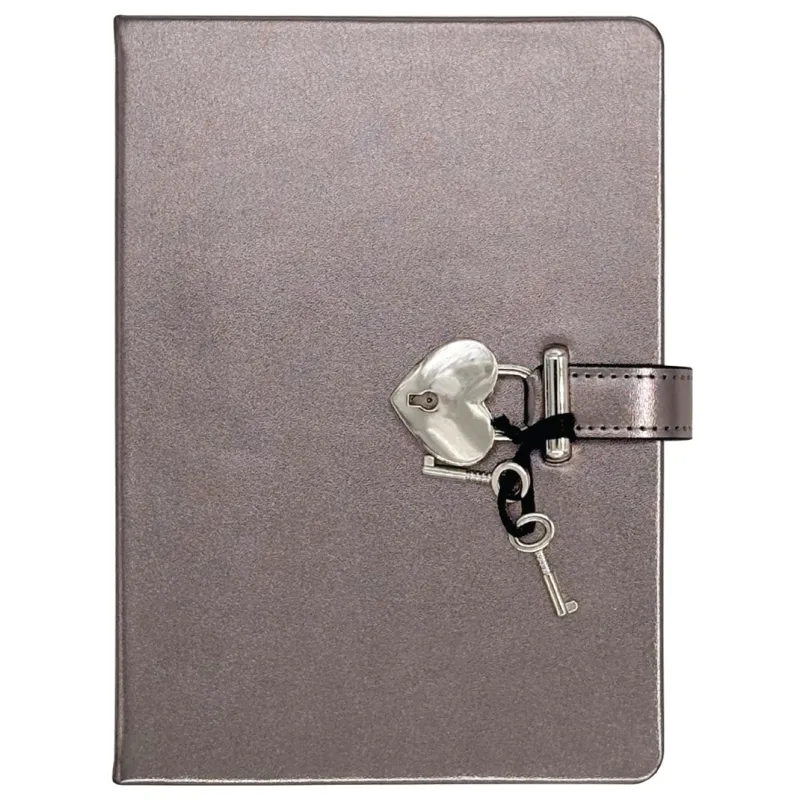 VİCTORİAS JOURNALS HUSH HUSH KİLİTLİ METALİK DEFTER KUTULU 80GR. 160 YP. ÇİZ..PLATİNUM 124-1908