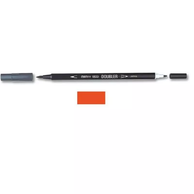 Marvy 1800 Doubler Çift Uçlu Brush Pen Fırça Kalem No:49 Vermillion
