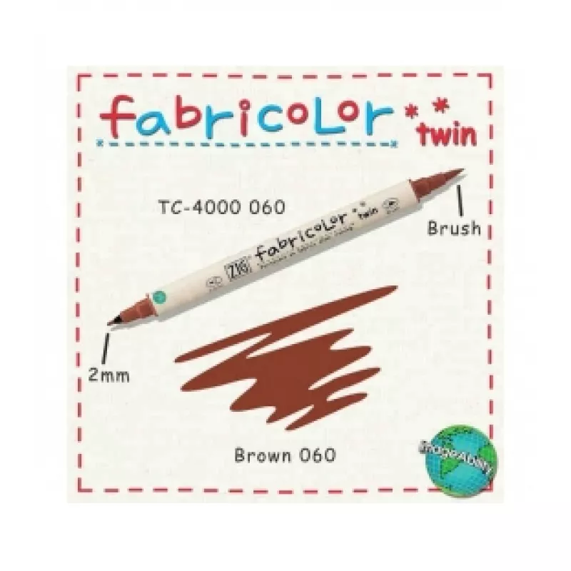 ZIG FABRICOLOR ÇİFT UÇLU TWIN KUMAŞ KALEMİ BROWN 060