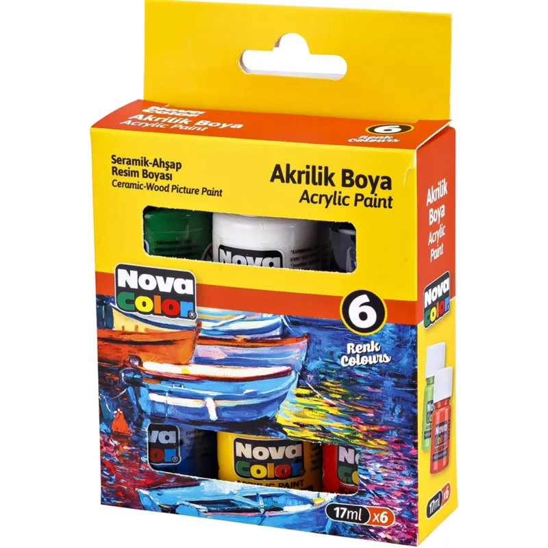 NOVA COLOR AKRİLİK BOYA SİSE 6 Lİ (17 ML) NC-2006