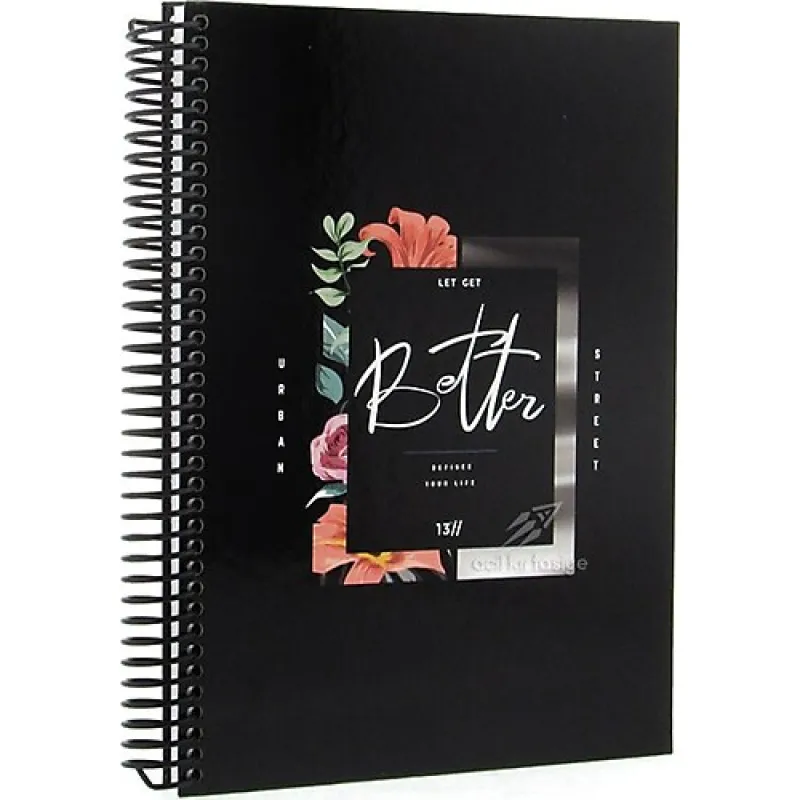 MİKRO SERT KAPAK SPR.DEFTER 17x24 BLACK 120YP.ÇİZGİLİ 1724BÇ LET GET BETTER