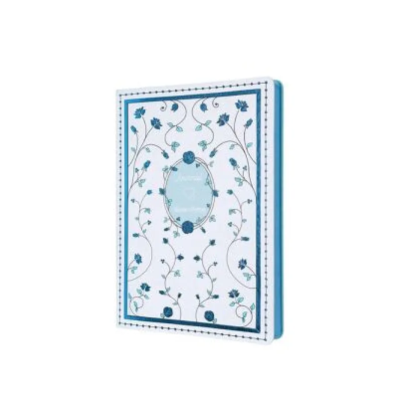 VJ.SMYTH ART FLEXY Mavi Çiçekli Sarmaşık Desen VEGAN DERİ DEFTER 100gr 120 yp. A5 NOKTALI 126-2796