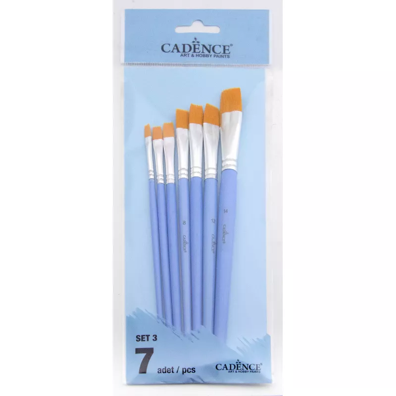 CADENCE DÜZ KESİK FIRÇA SETİ 7Lİ