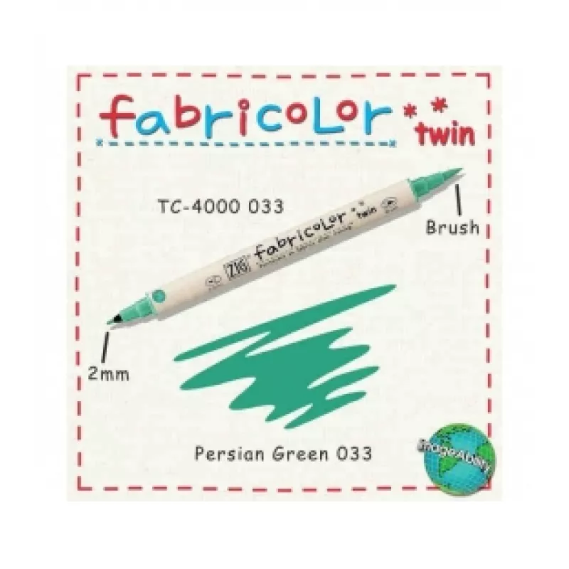 ZIG FABRICOLOR ÇİFT UÇLU TWIN KUMAŞ KALEMİ PERSİAN GREEN 033