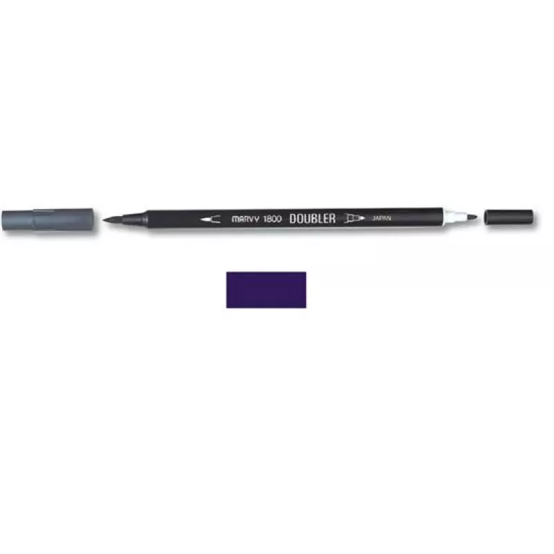 Marvy 1800 Doubler Çift Uçlu Brush Pen Fırça Kalem No:107 Eggplant