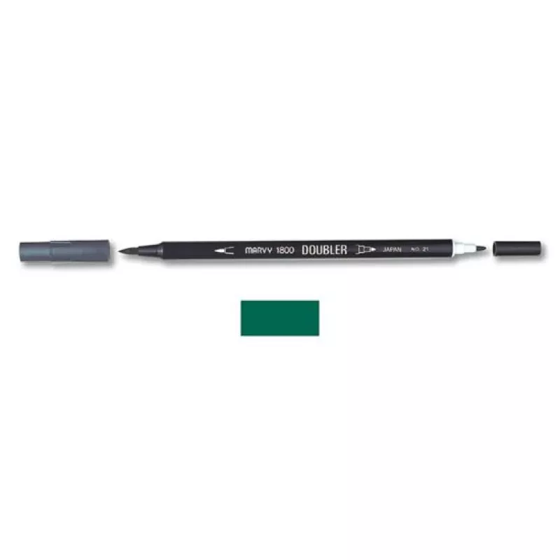 Marvy 1800 Doubler Çift Uçlu Brush Pen Fırça Kalem No:73 Teal