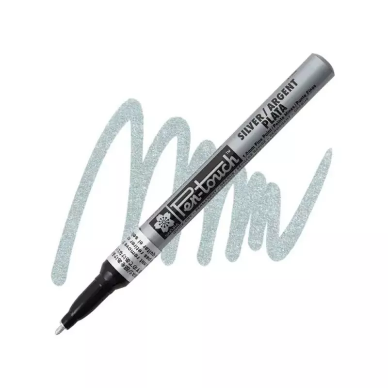 SAKURA Pen Touch 1.0 mm Fine Permanent Marker Metalik Gümüş 41302
