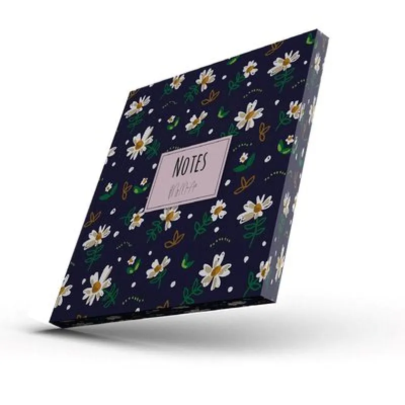 My Mia Art Mıa-004 Kenar Baskılı Kare Defter 16X16 120 Sayfa Mavi Papatya