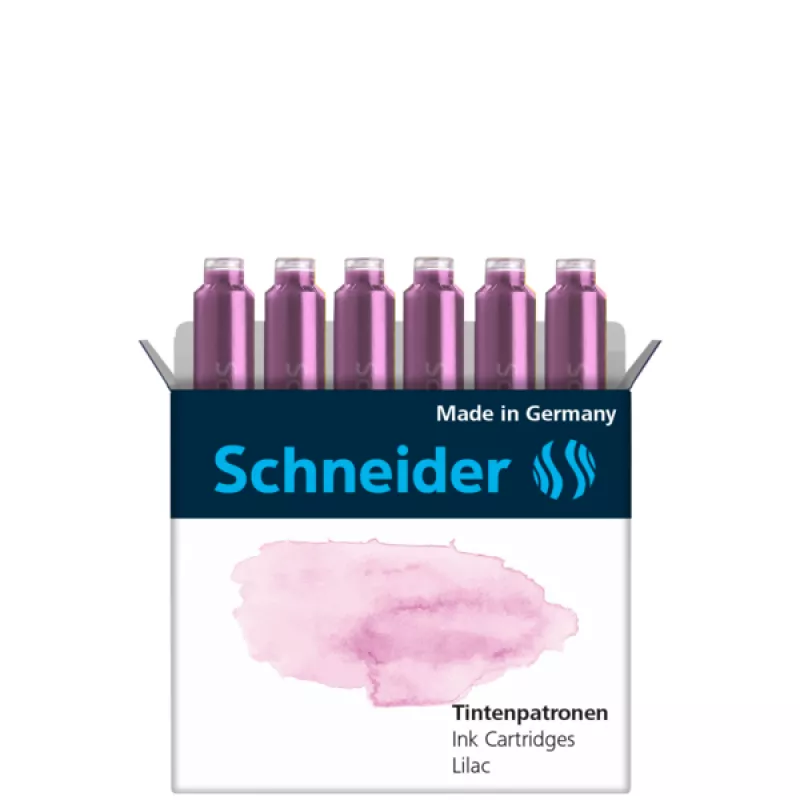 Schneider Tintenpatronen 6'lı Lila (Lilac) Renk Dolma Kalem Kartuşu 166128
