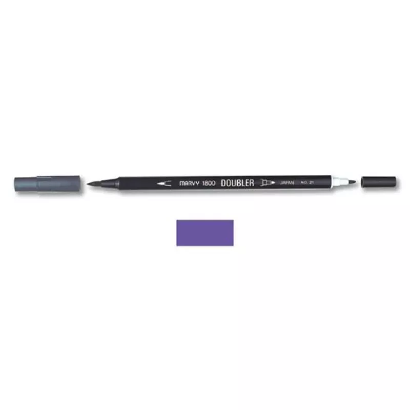 Marvy 1800 Doubler Çift Uçlu Brush Pen Fırça Kalem No:79 Grape