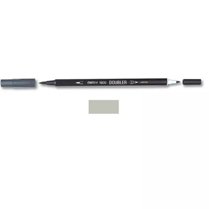 Marvy 1800 Doubler Çift Uçlu Brush Pen Fırça Kalem No:39 Ash Grey