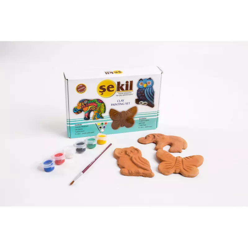 ŞEKİL Doğal Boyama Seti 3'lü %100 Doğal (Clay Painting Set) 