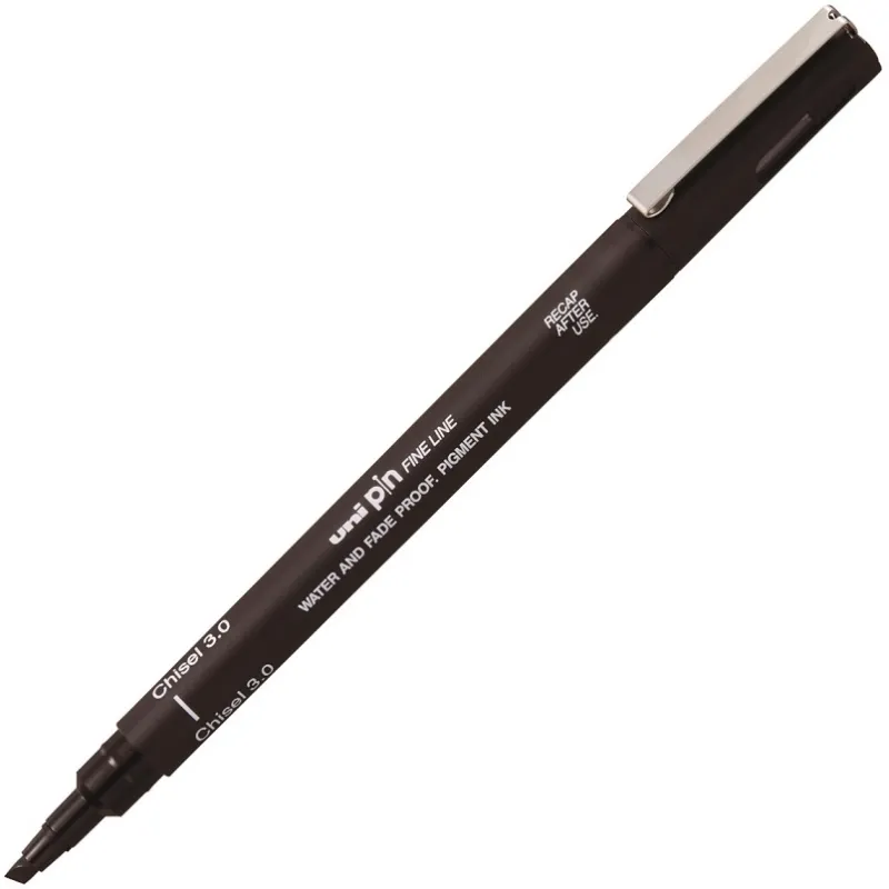 UNİ DRAWING SPRING TIP PEN PINCS3-200 SİYAH (3.0 mm yan kesik uç )