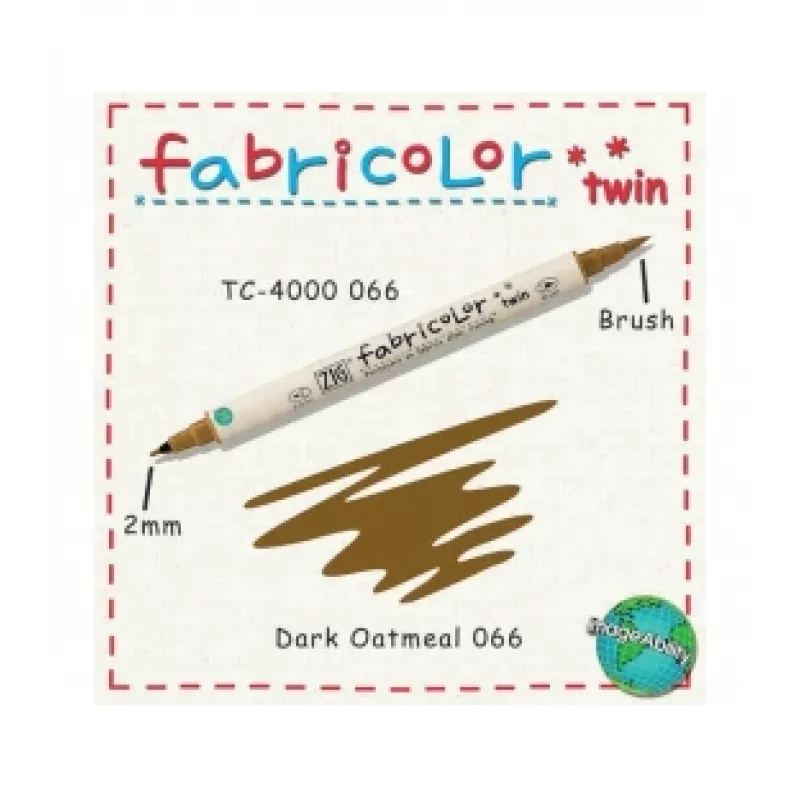 ZIG FABRICOLOR ÇİFT UÇLU TWIN KUMAŞ KALEMİ DARK OATMEAL 066