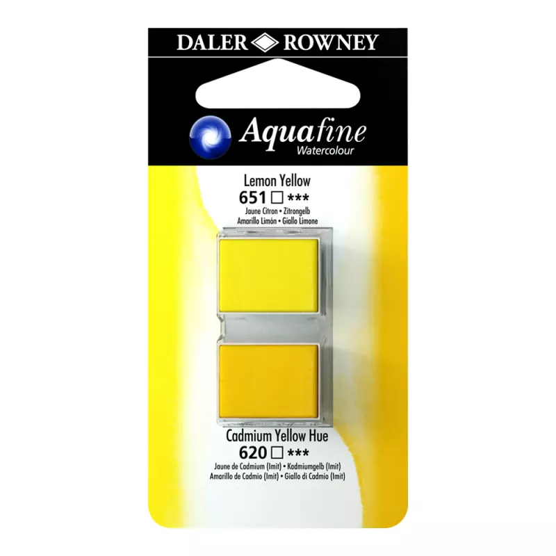 Daler Rowney Aquafine 2 li Sulu boya 651 Leman Yellow - 620 Cadmium Yellow Hue