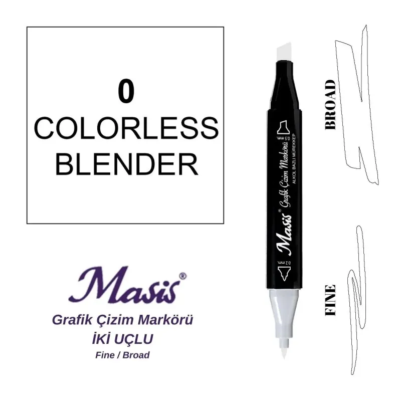 MASİS ÇİFT UÇLU ÇİZİM MARKÖRÜ 0 COLORLESS BLENDER