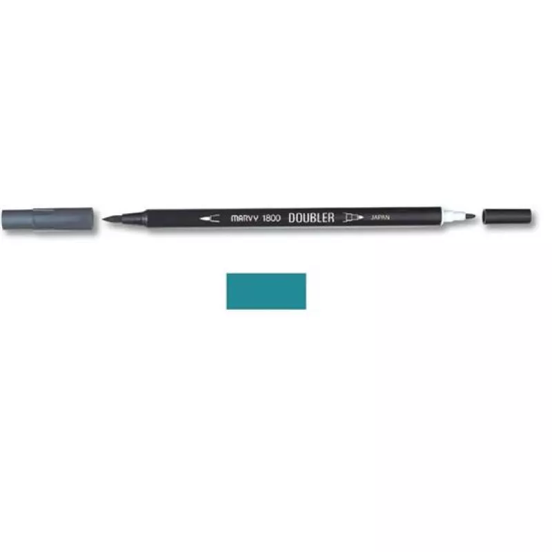 Marvy 1800 Doubler Çift Uçlu Brush Pen Fırça Kalem No:105 Light Teal