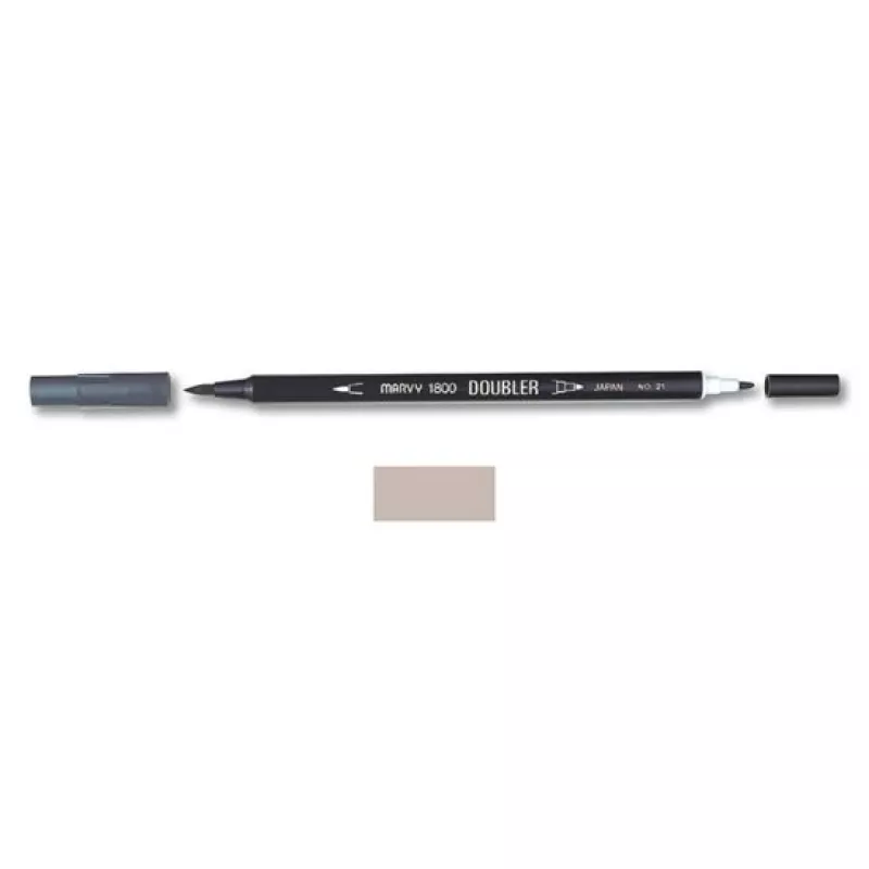 Marvy 1800 Doubler Çift Uçlu Brush Pen Fırça Kalem No:40 Brownish Grey
