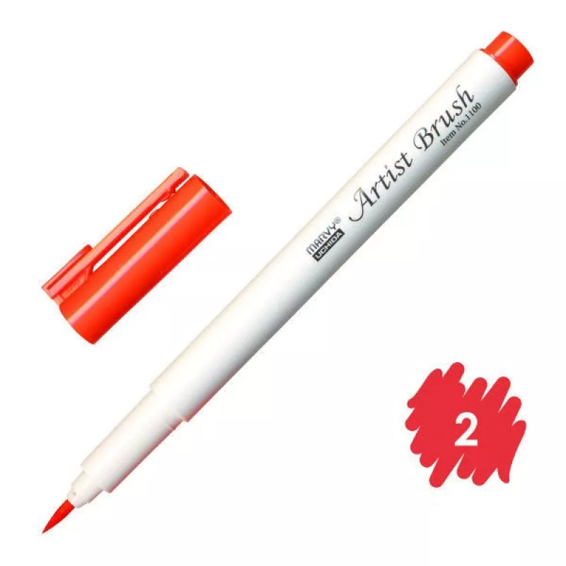 Marvy Brush Pen Fırça uçlu Kalem 1100- No:2 Red