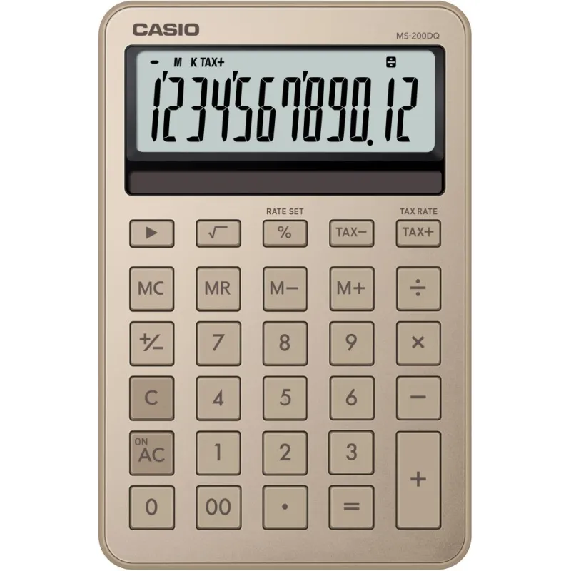 CASIO HESAP MAKİNESİ MASAÜSTÜ MS-200DQ-GD-W-DP