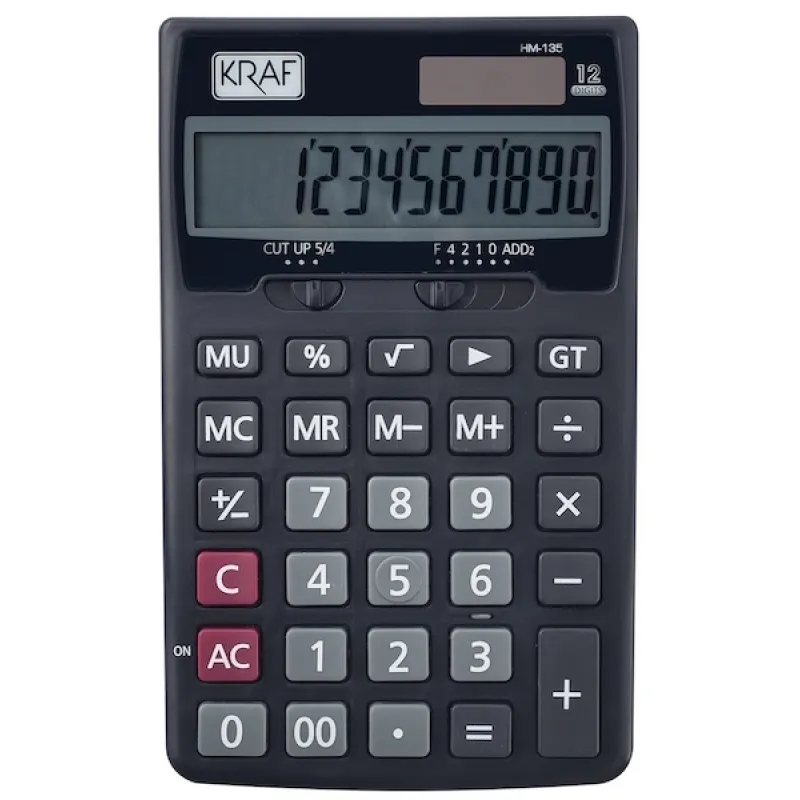 KRAF HESAP MAKİNESİ MASAÜSTÜ 12 HANE HM-135