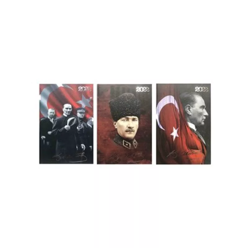 LİZY 2022 Günlük Ajanda Kuşe Kapak Atatürk Temalı Çizgili 17X24 Cm