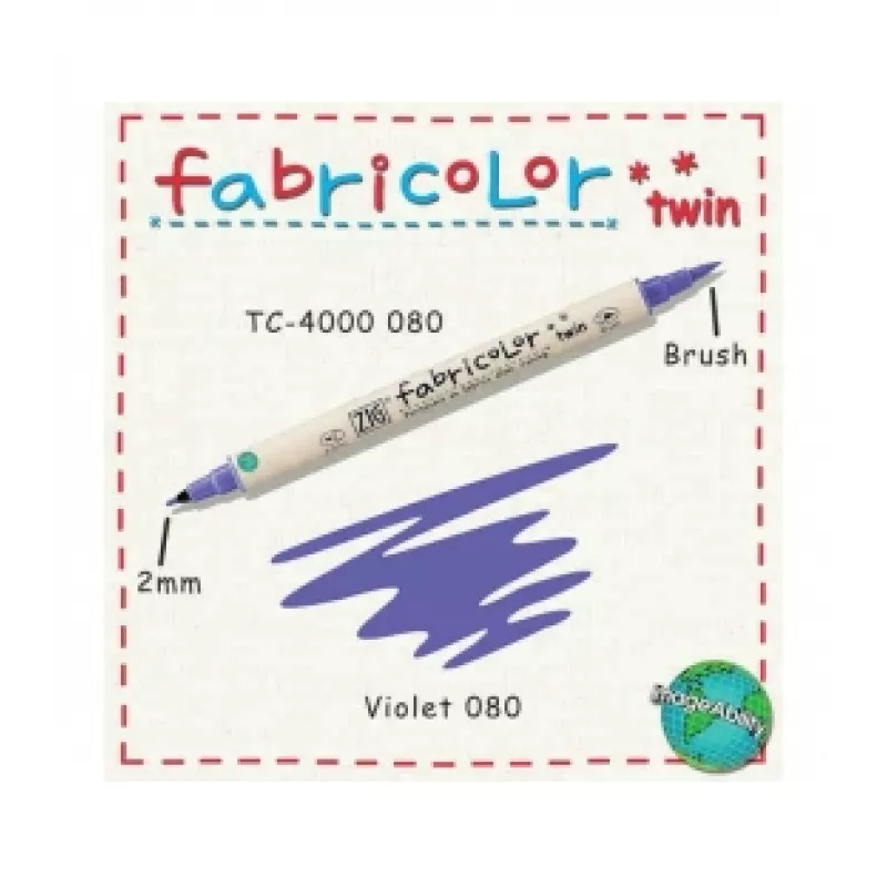 ZIG FABRICOLOR ÇİFT UÇLU TWIN KUMAŞ KALEMİ VIOLET 080