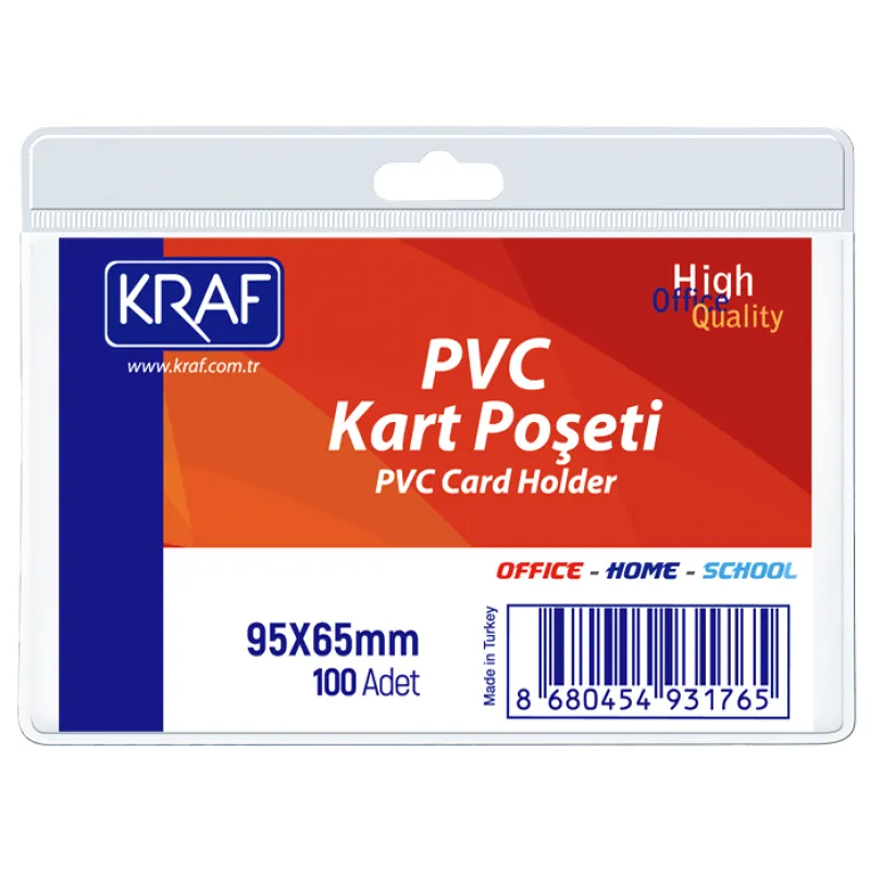 KRAF KART POŞETİ PVC YATAY 95x65 MM 100 LÜ