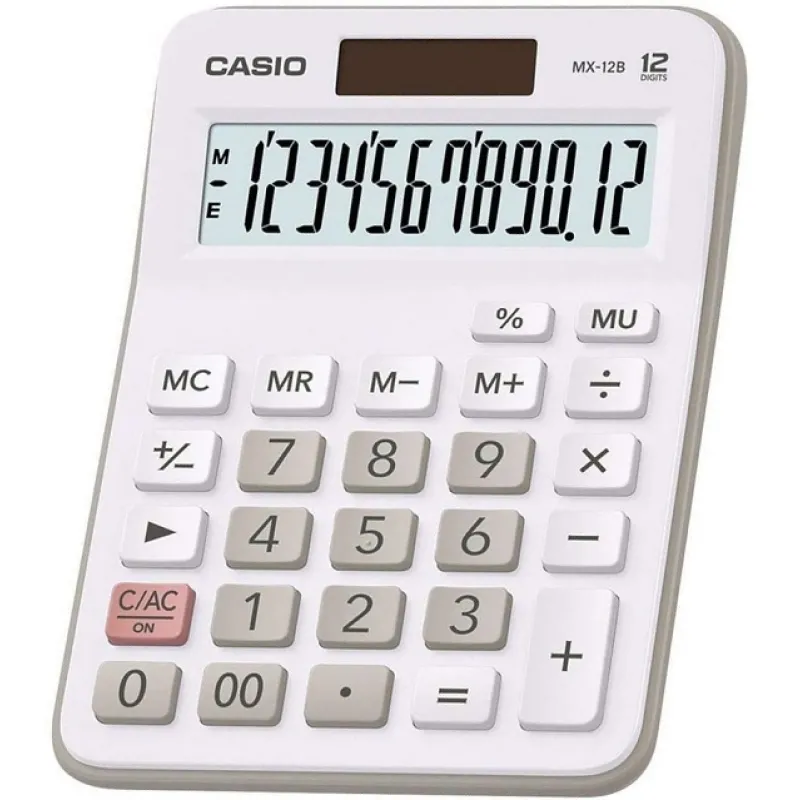 CASIO HESAP MAKİNESİ MASAÜSTÜ MX-12B-WE 12 HANE BEYAZ