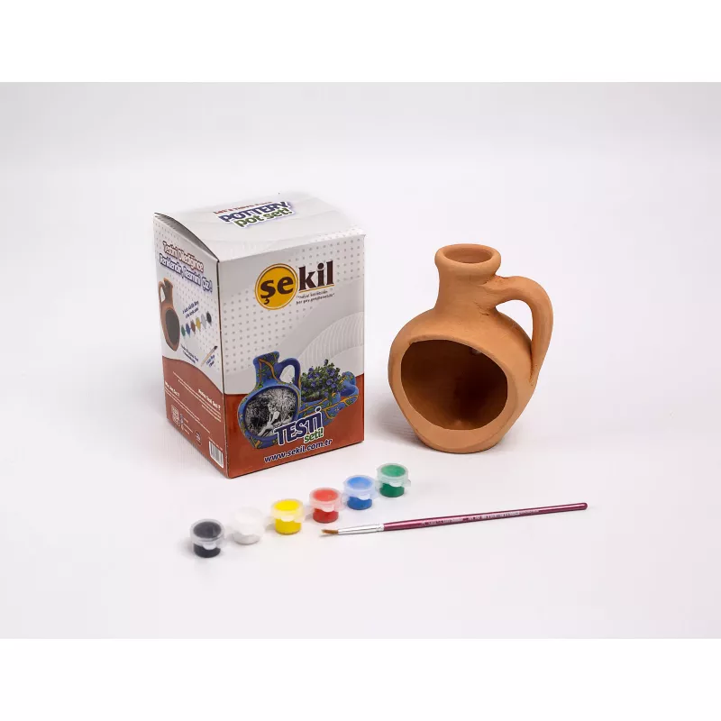 ŞEKİL Testi Boyama Seti 8 Parça %100 Doğal (Pottery Pot Set)