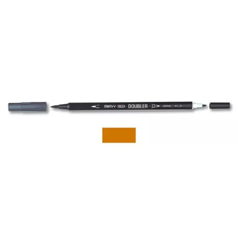 Marvy 1800 Doubler Çift Uçlu Brush Pen Fırça Kalem No:90 Suede