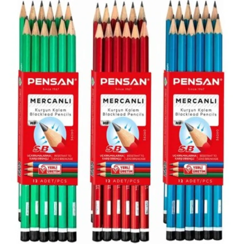 PENSAN KURŞUN KALEM MERCANLI 12 Lİ