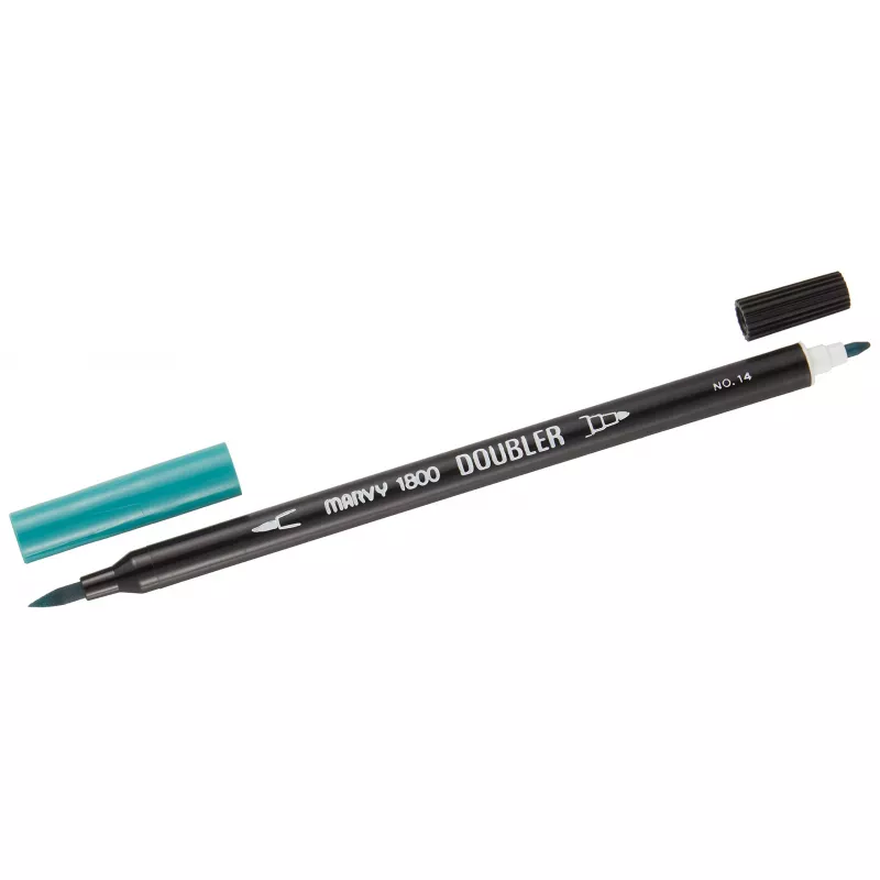 Marvy 1800 Doubler Çift Uçlu Brush Pen Fırça Kalem No:14 Turquoise