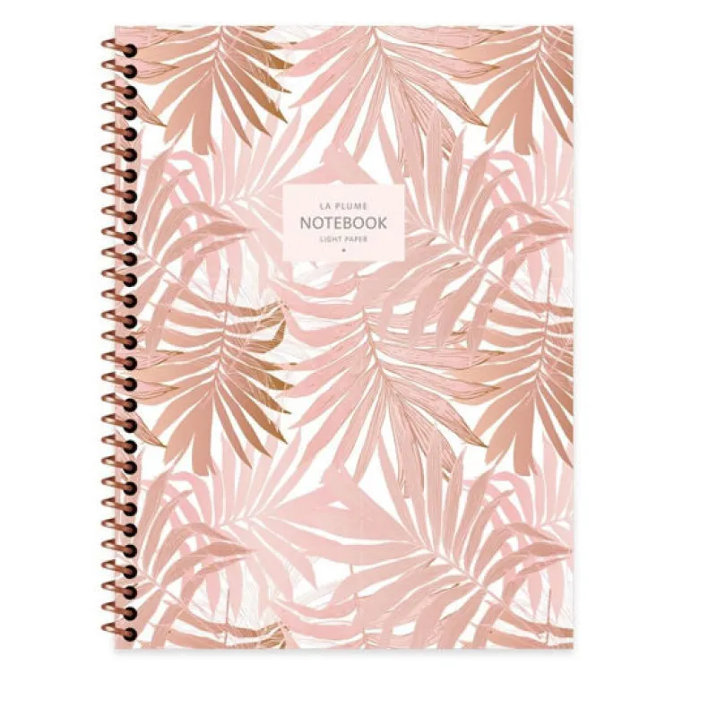KESKİN DEFTER LA PLUME LEAVES 16,5x22,5 SPİRALLİ KARTON KAPAK 80 YP. KARELİ 385242
