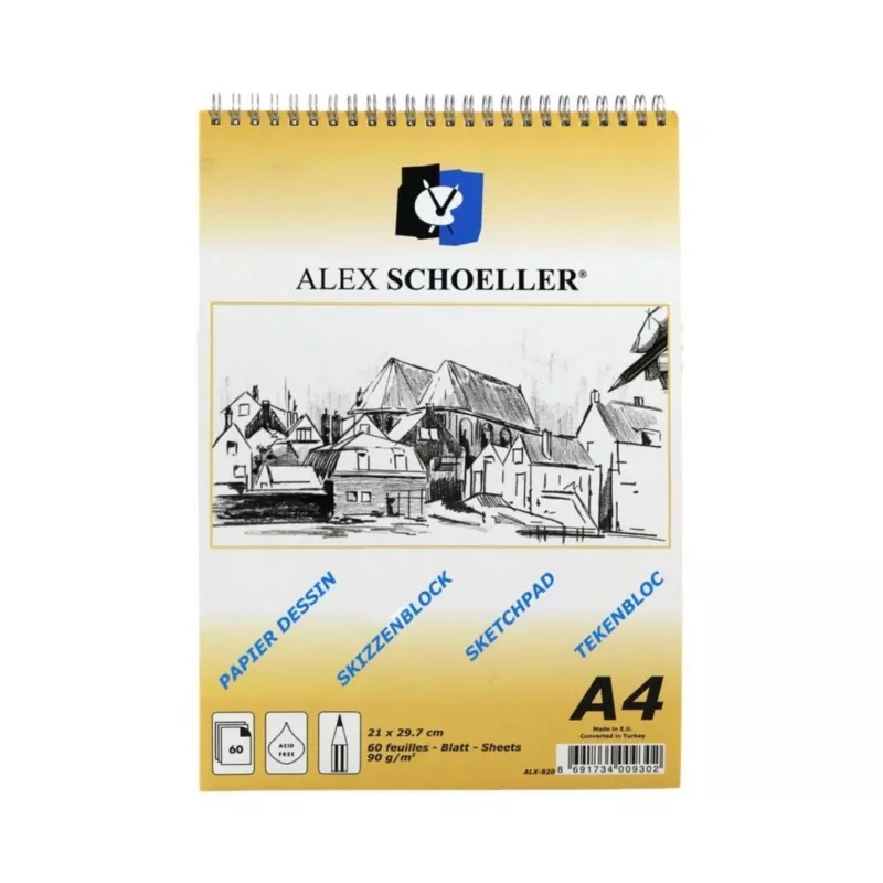Alex Schoeller A4 Eskiz Blok Defter 60 Yp Spiralli (Alx-820)