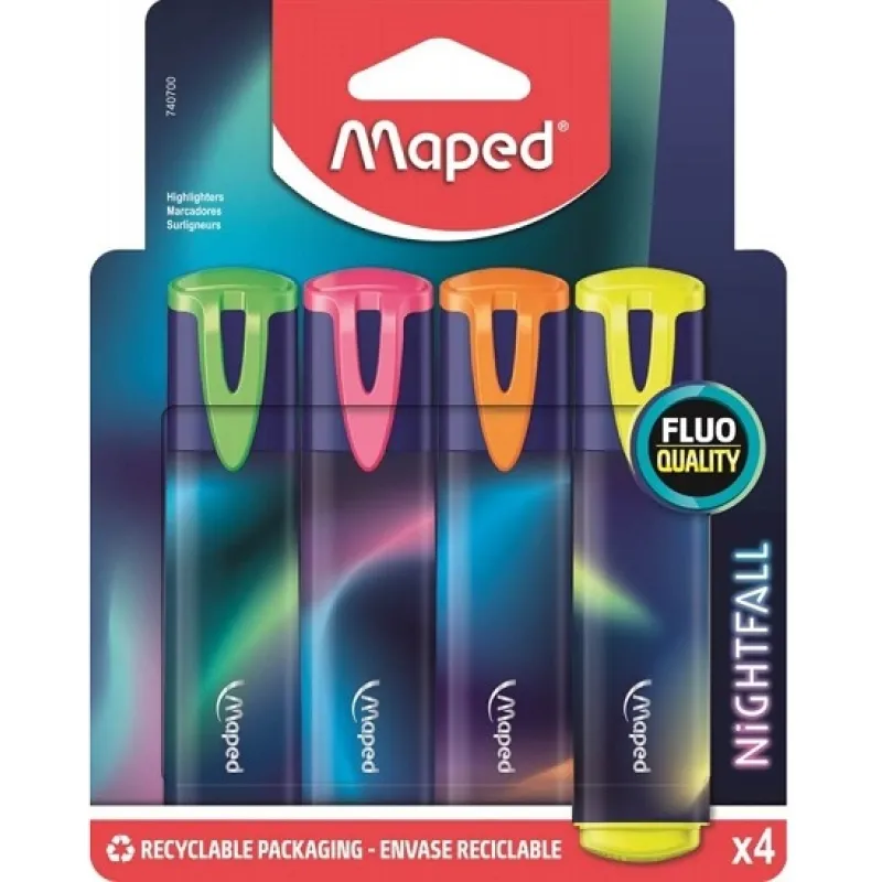 MAPED FOSFORLU KALEM FLUO PEP'S NIGHTFALL 4 LÜ 740700