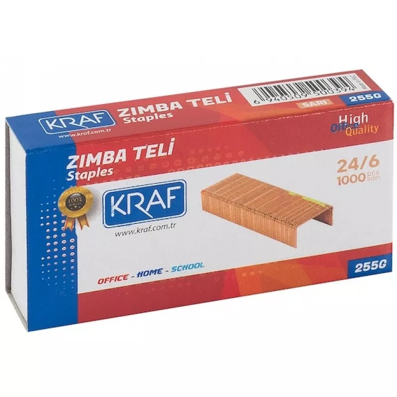 KRAF ZIMBA TELİ 24/6 SARI 1000 Lİ 255G