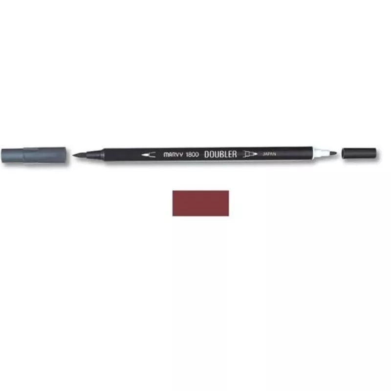 Marvy 1800 Doubler Çift Uçlu Brush Pen Fırça Kalem No:64 Plum