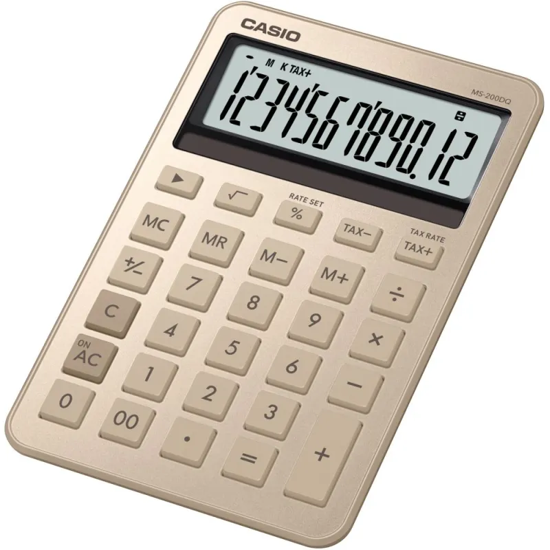 CASIO HESAP MAKİNESİ MASAÜSTÜ MS-200DQ-GD-W-DP