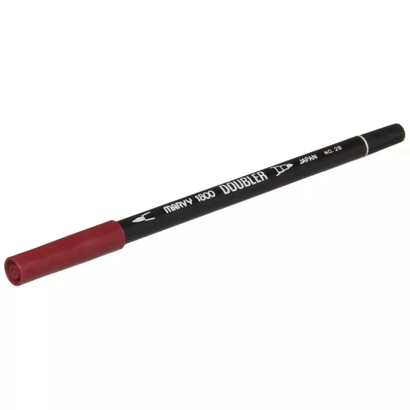 Marvy 1800 Doubler Çift Uçlu Brush Pen Fırça Kalem No:28 English Red
