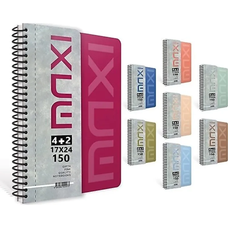 GIPTA DEFTER MAXI 17x24 SPİRALLİ SEPERATÖRLÜ 4+2 PP KAPAK 150 YP. 6571